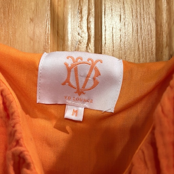 Orange and White Tiered Dress - Picture 4 of 9